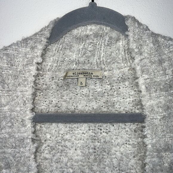 Elisabetta Collection Made in Italy Wool Mohair Cream Cardigan Sweater Sz L - Picture 3 of 7
